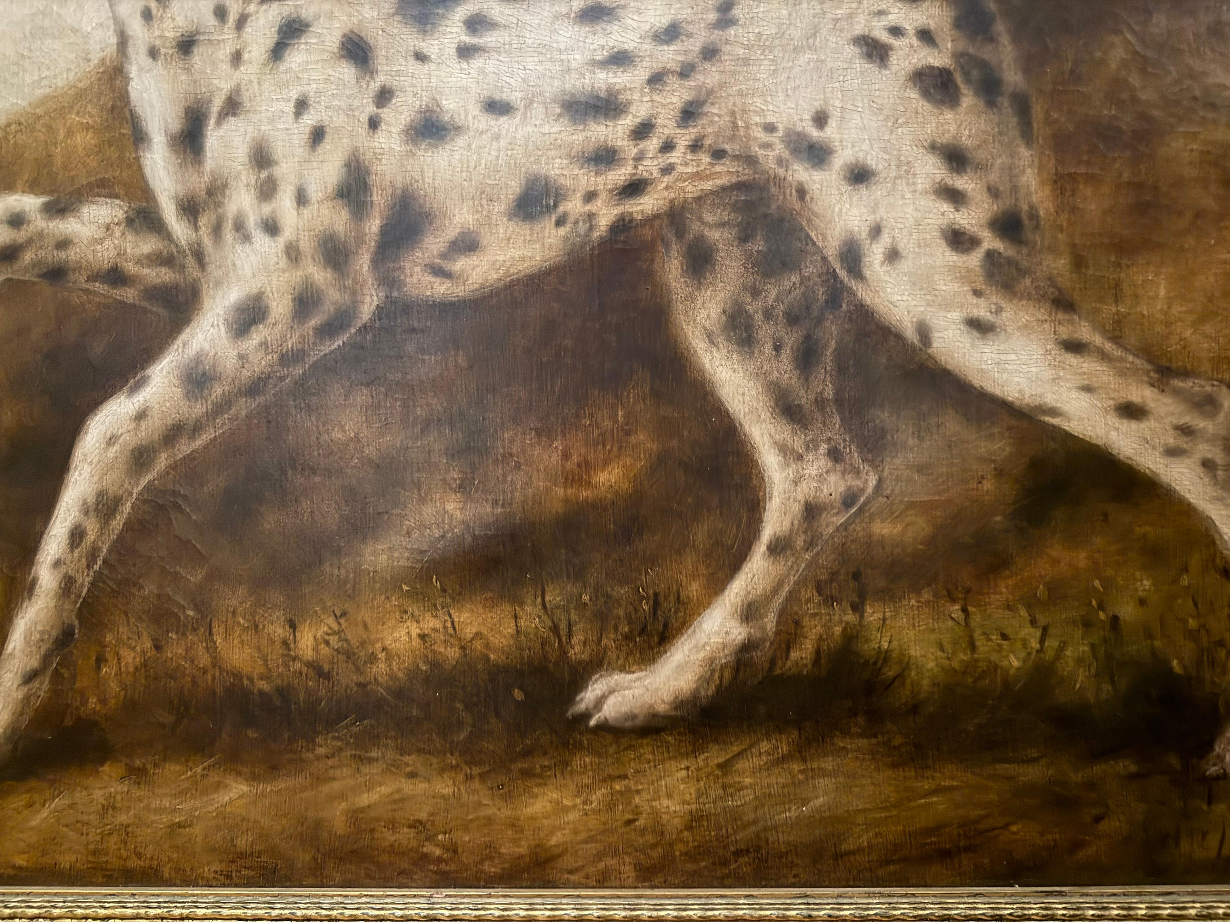 Dalmation in Sepia-Landschaft, zeitgenössisch, Art-Deco-Rahmen im Angebot 1