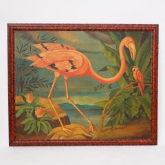 Large Oil Painting on Canvas of a Flamingo by William Skilling