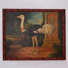 Large Oil Painting on Canvas of an Ostrich by Skilling