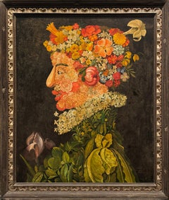 WILLIAM SKILLING Porträt eines Mannes als Blumen nach Giuseppe Arcimboldo, Ölgemälde