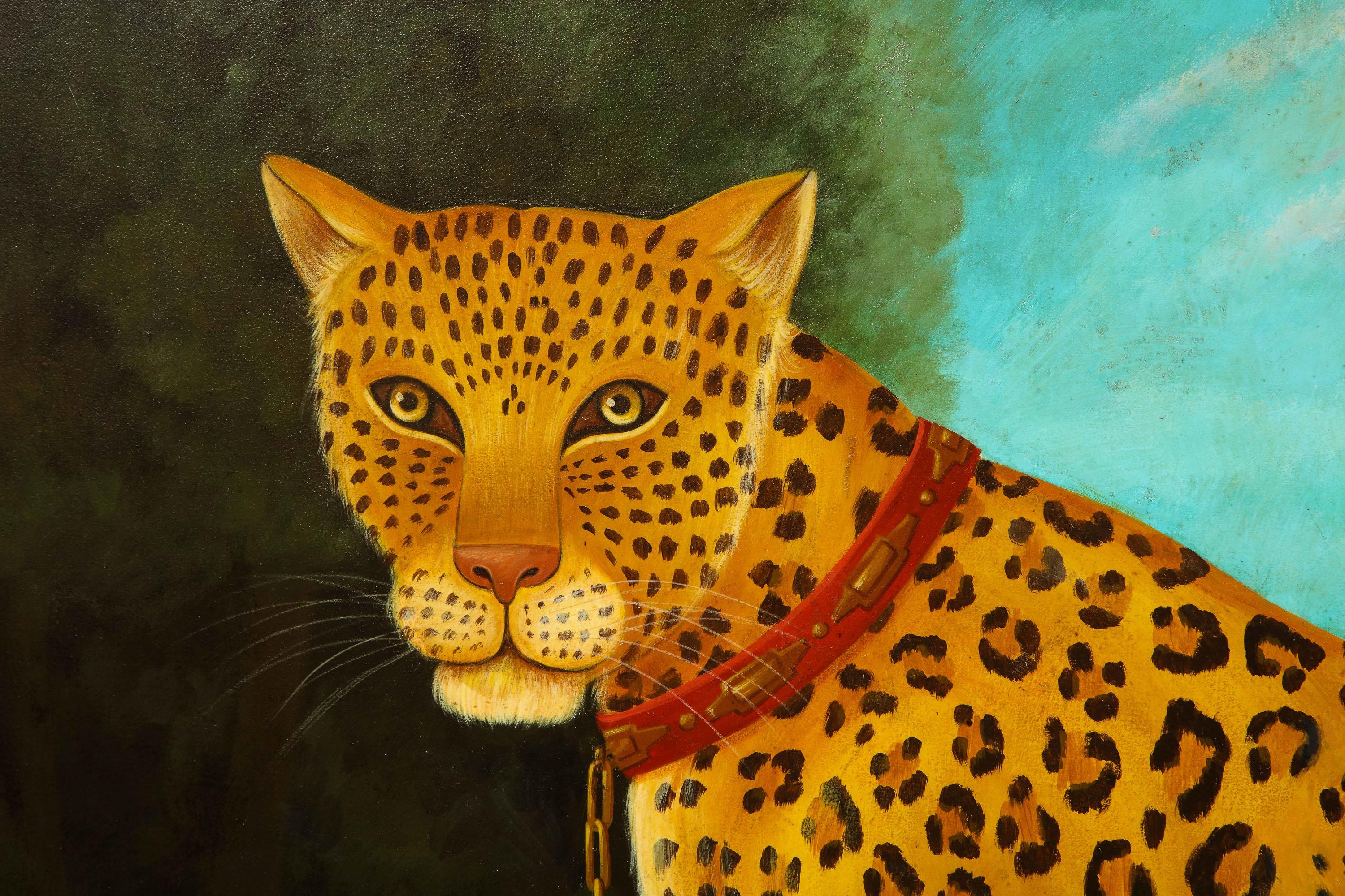  William Skilling (American/British, 1862–1964) A Standing Leopard Oil on Canvas 8