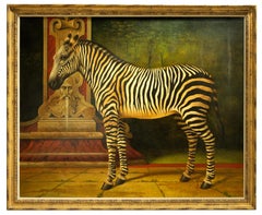 William Skilling (Américain/Britannique, 1862-1964) "Zebra" Huile sur toile