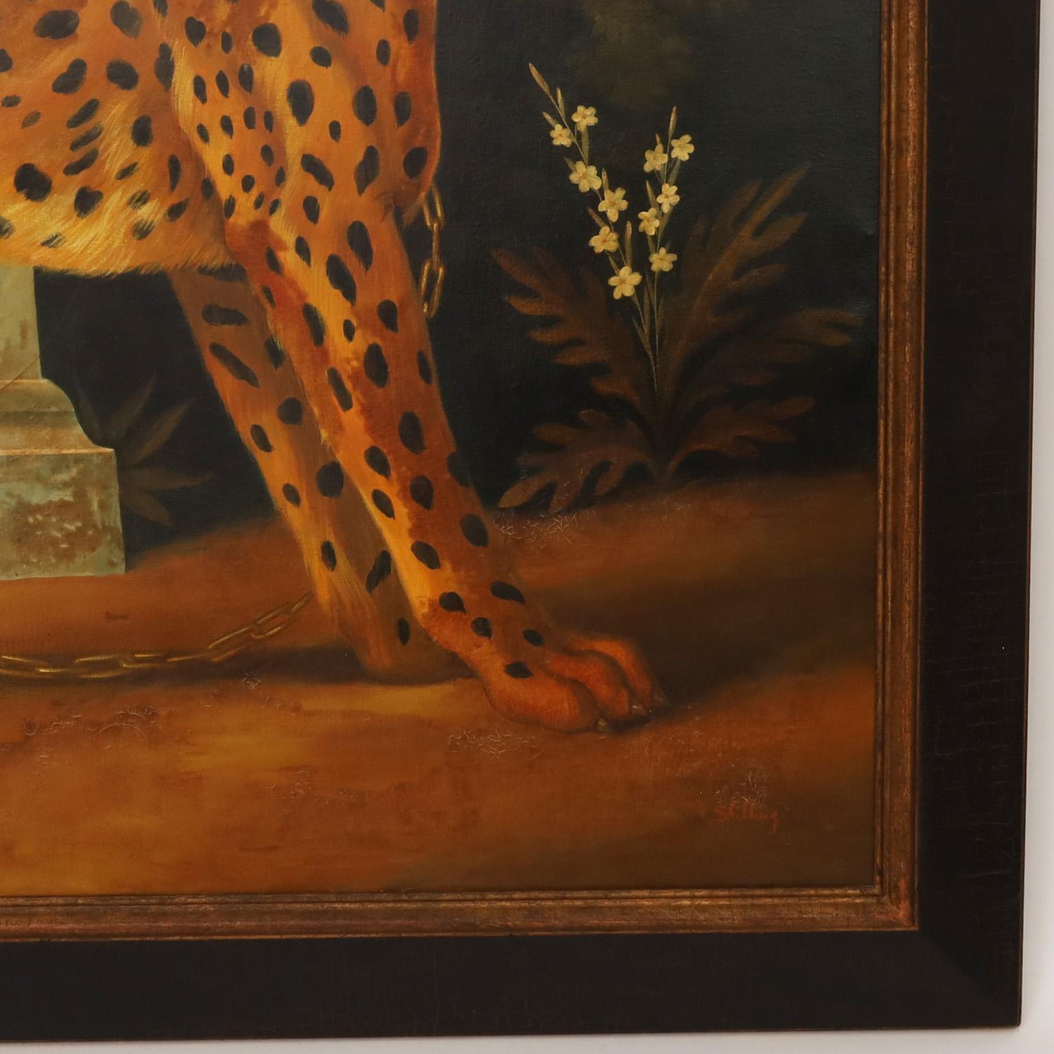 William Skilling Pittura a olio su tela di un ghepardo 3