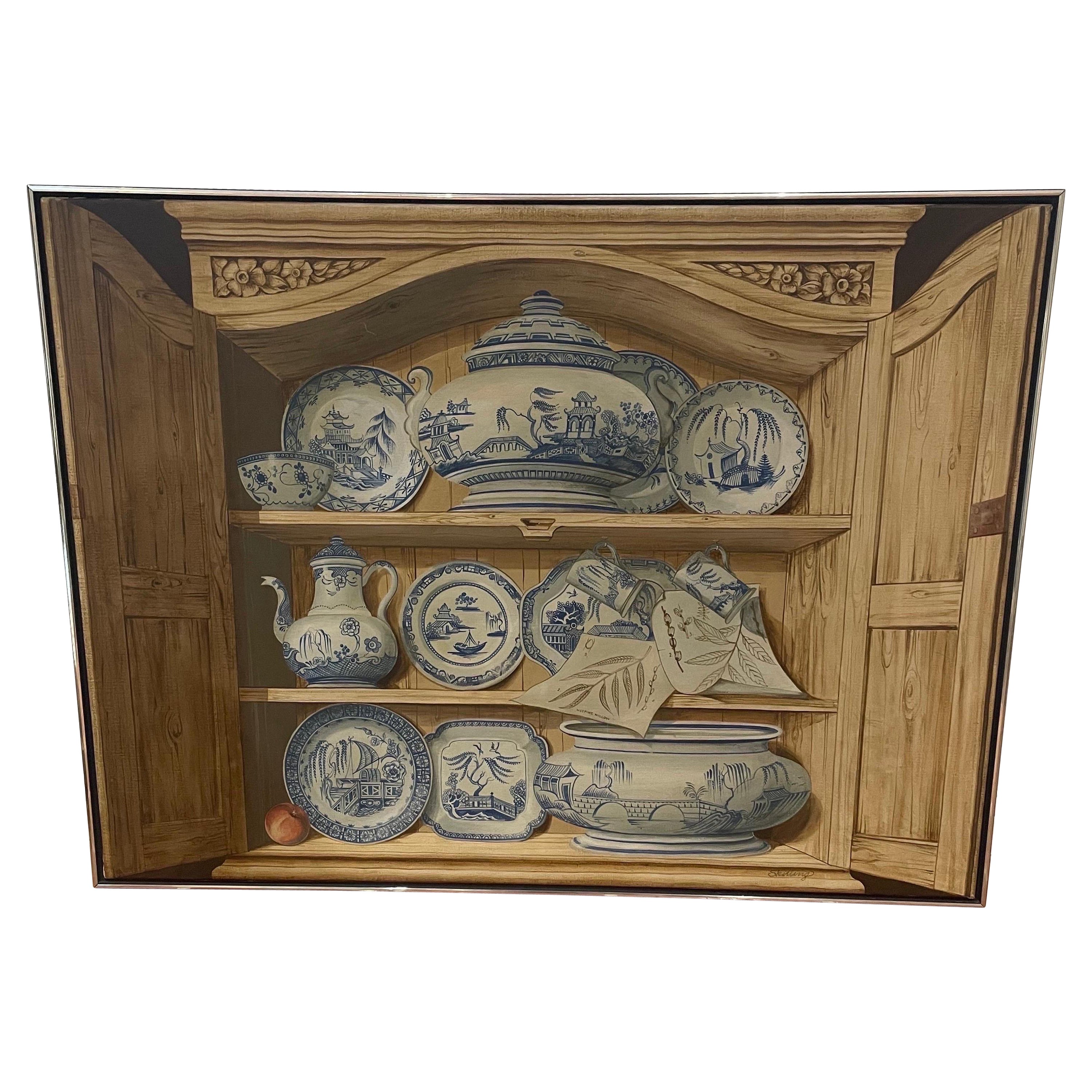 William Skilling Tromp  L'Oeil  Chinesische Chinoiserie-Töpferwaren, Ölgemälde