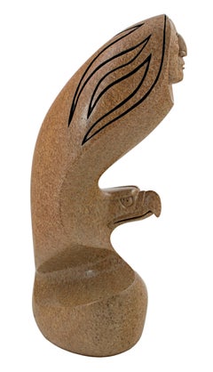 "Eagle & Chief, " original Native American soapstone sculpture by William Skye