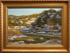 "ANSA NEL TORRENTE"  TEXAS HILL COUNTRY LIMESTONE BLUFFS RIVER 33 X 45 INCORNICIATO