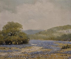 "BLUEBONNETS" TEXAS HILL COUNTRY WILDFLOWERS W.A. SLAUGHTER (1923-2003)