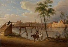 Il ponte del villaggio, Ottocento scozzese, Fiume, Townes, Pittura di genere