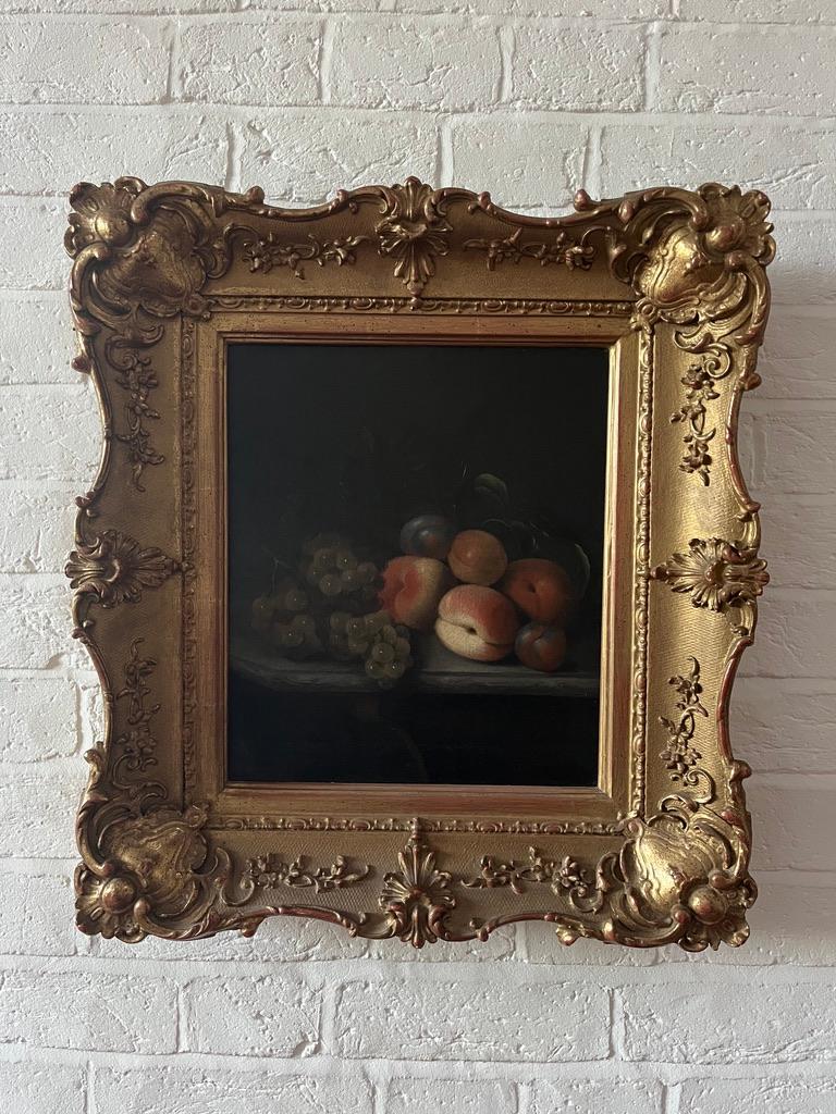 Rare 18th Century English Still Life of Grapes and Peaches - Old Masters Painting by William Smith of Chichester