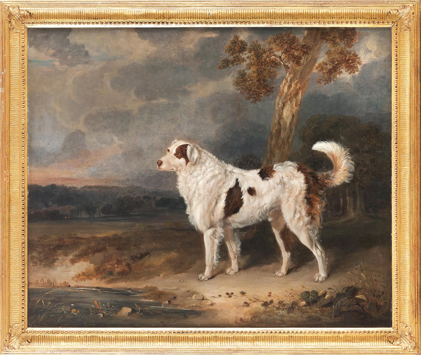 Porträt eines Hundes aus Neufundland, William Smith, britisches Gemälde, 1838, Pets Art