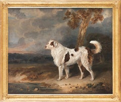 Antique Portrait of a Newfoundland dog, William Smith, British Painting, 1838, Pets Art