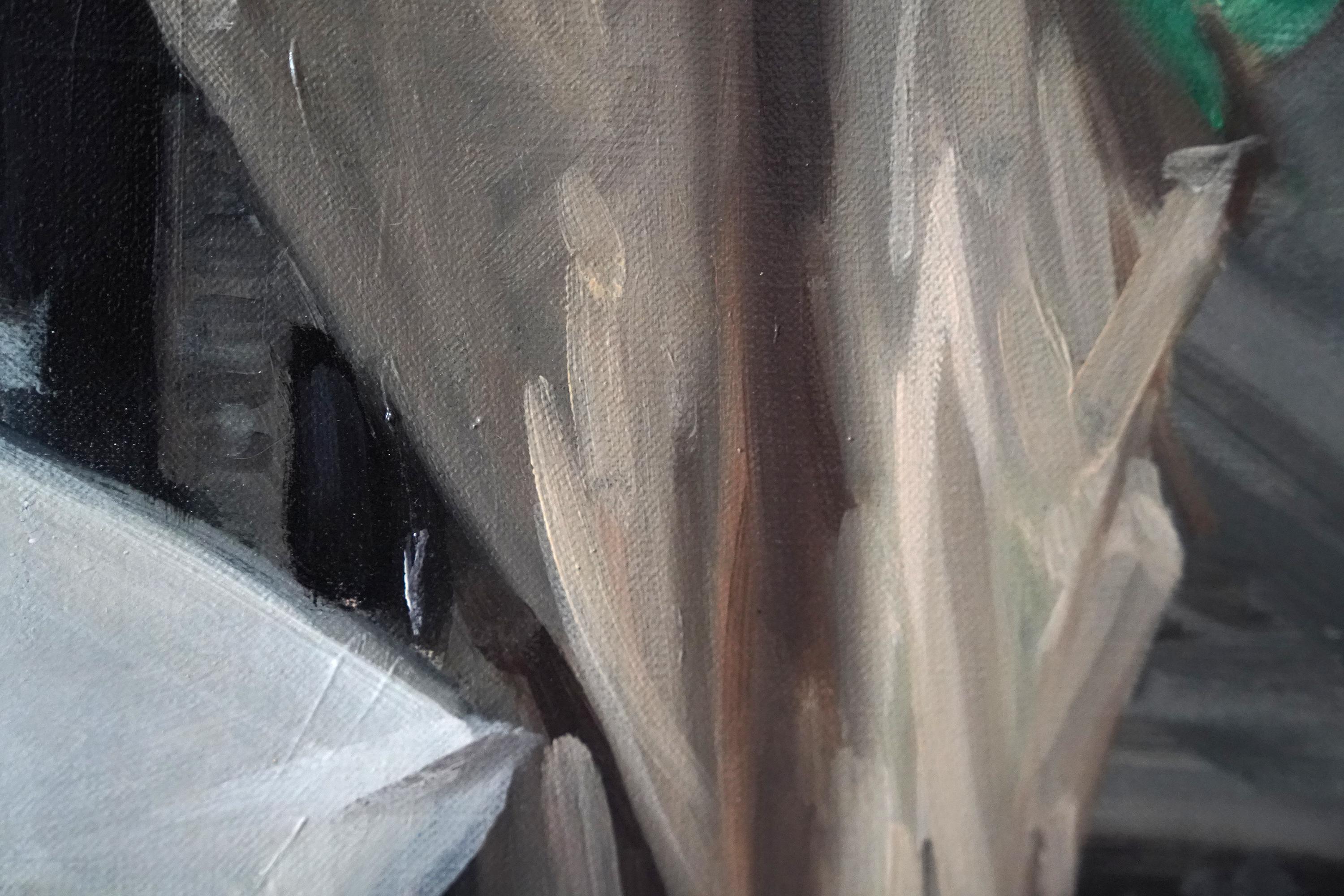 Anémonas - Óleo floral de arte impresionista escocés de los años treinta en venta 7