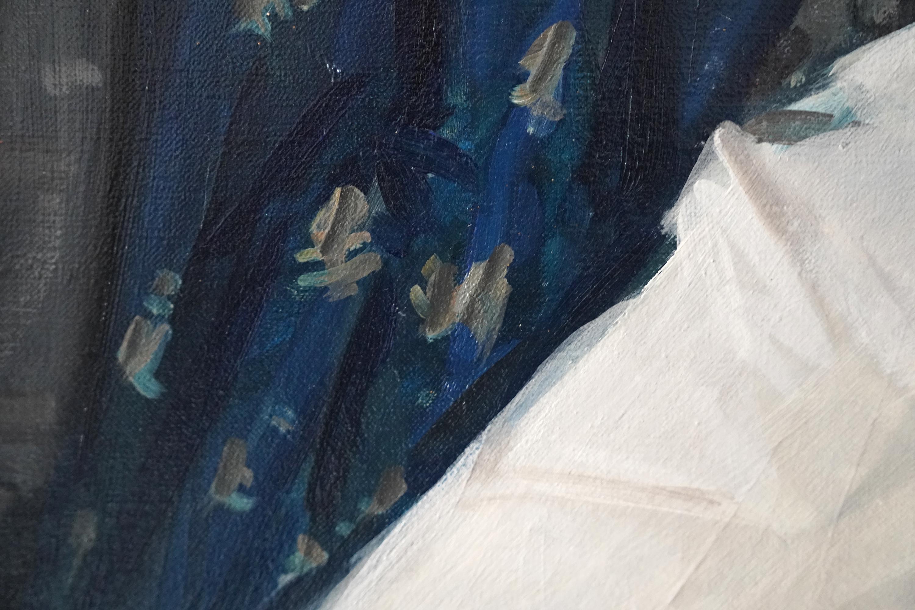 Anémonas - Óleo floral de arte impresionista escocés de los años treinta en venta 2