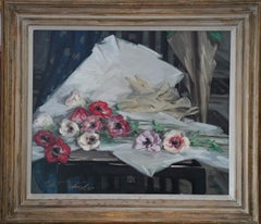 Anemones - Scottish thirties Impressionist art floral oil painting