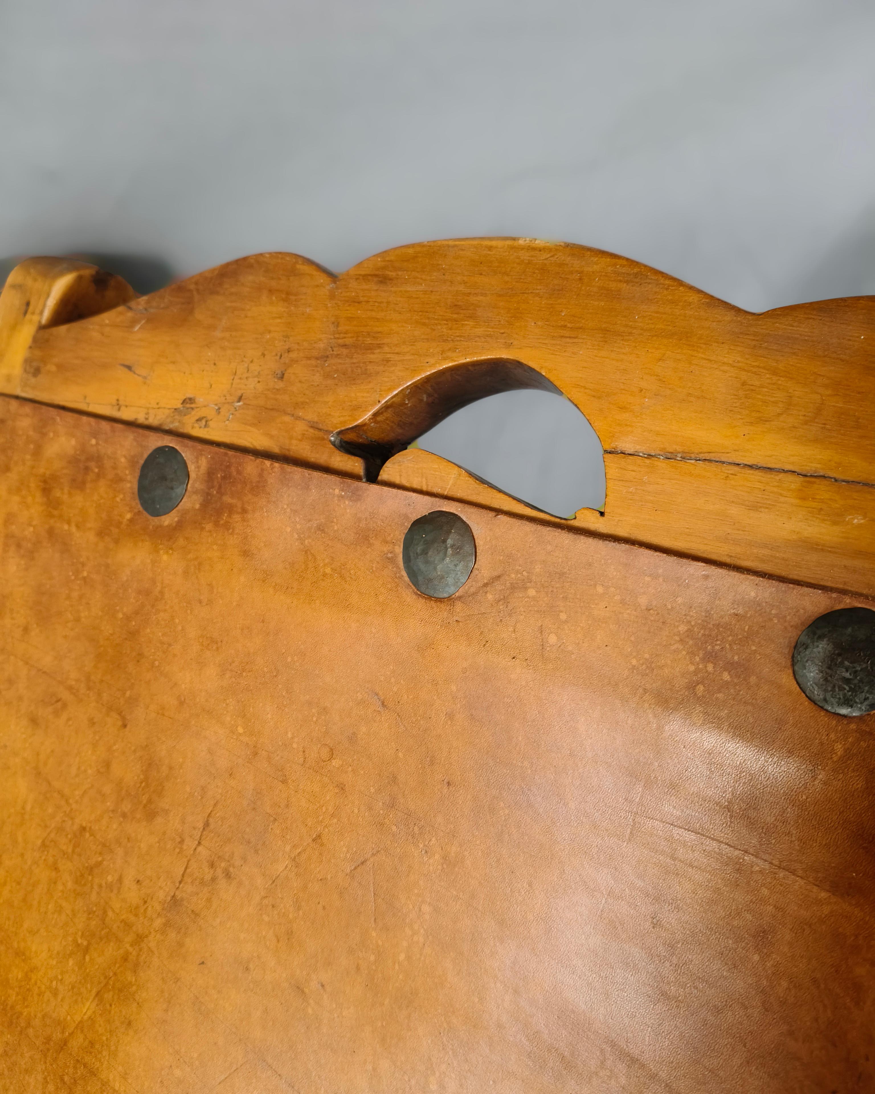 William Spratling 1940er Taxco Sabino Holz- und Lederstuhl Miguelito Butaque aus Holz und Leder (Mexikanisch) im Angebot