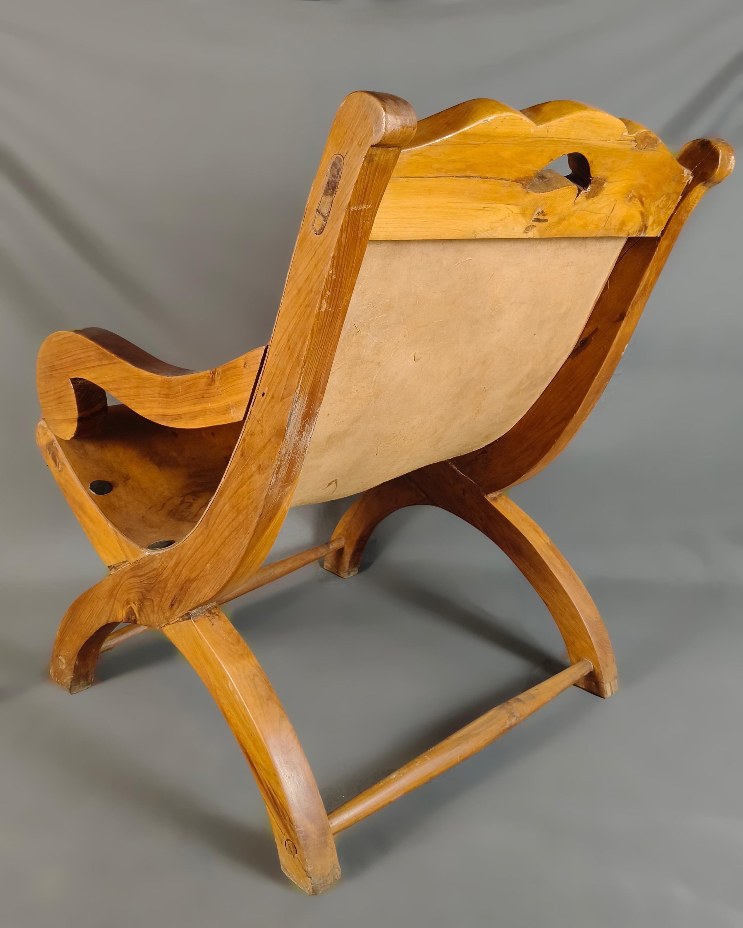 William Spratling 1940er Taxco Sabino Holz- und Lederstuhl Miguelito Butaque aus Holz und Leder (Mitte des 20. Jahrhunderts) im Angebot