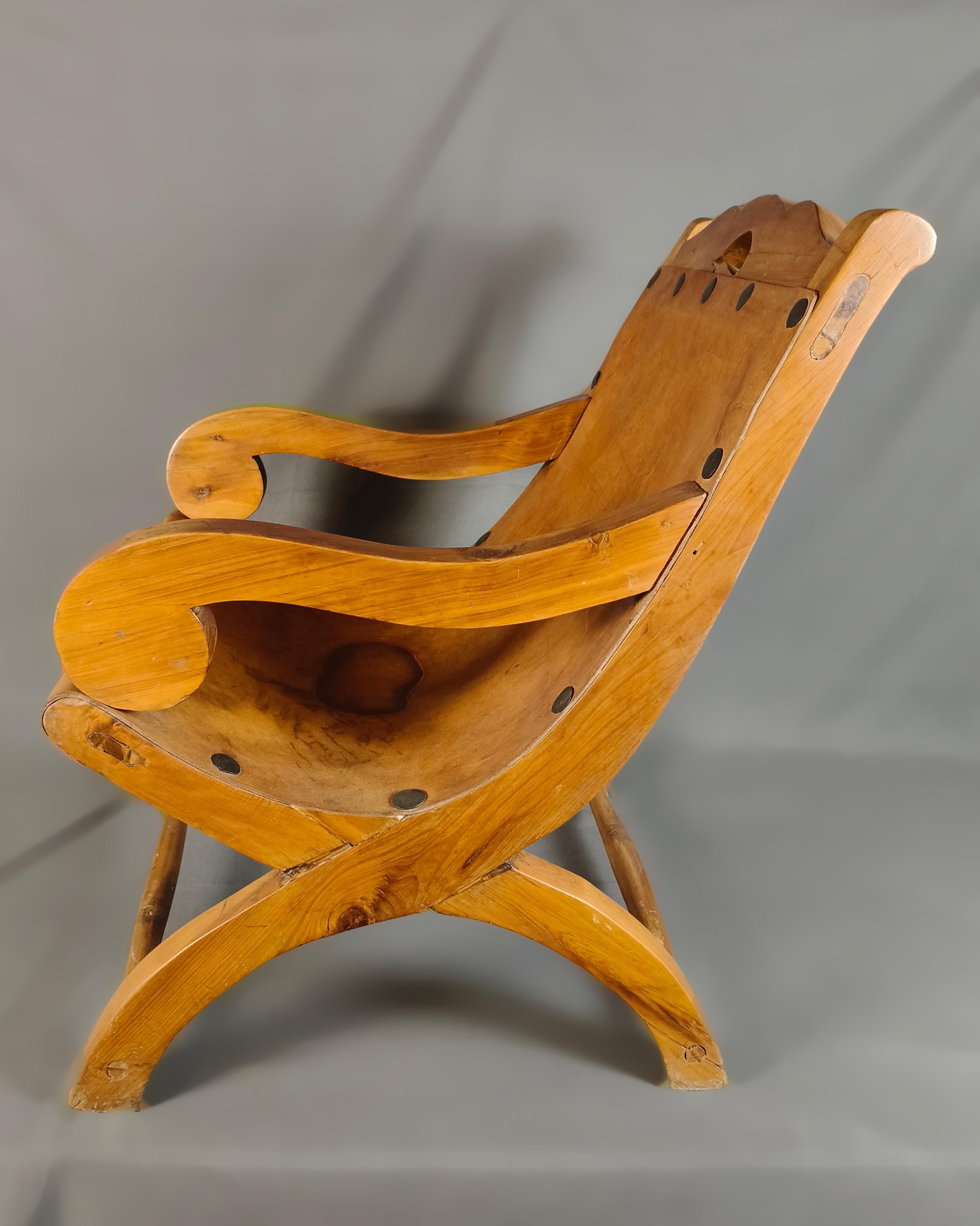 William Spratling 1940er Taxco Sabino Holz- und Lederstuhl Miguelito Butaque aus Holz und Leder im Angebot 2