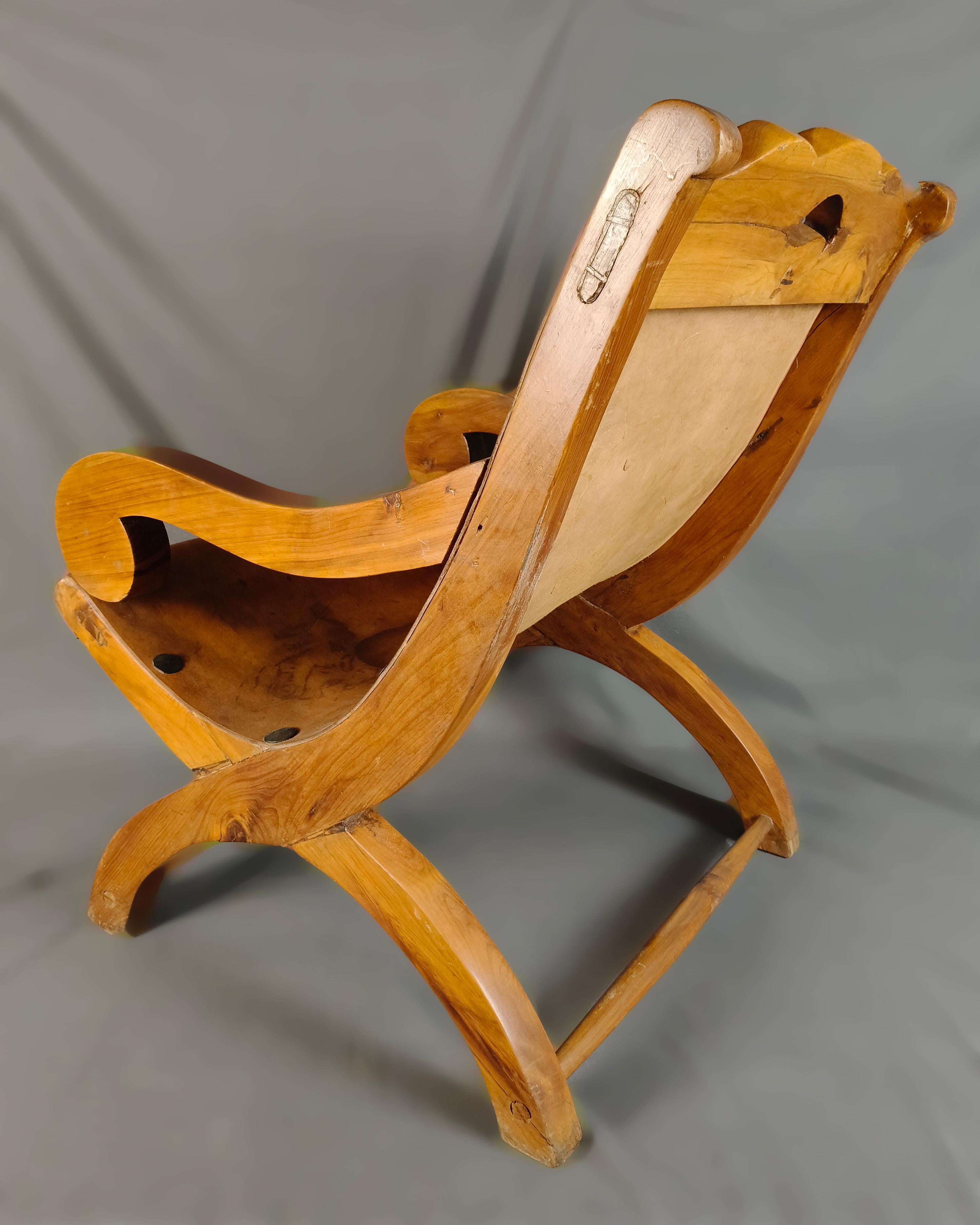 William Spratling 1940er Taxco Sabino Holz- und Lederstuhl Miguelito Butaque aus Holz und Leder im Angebot 3