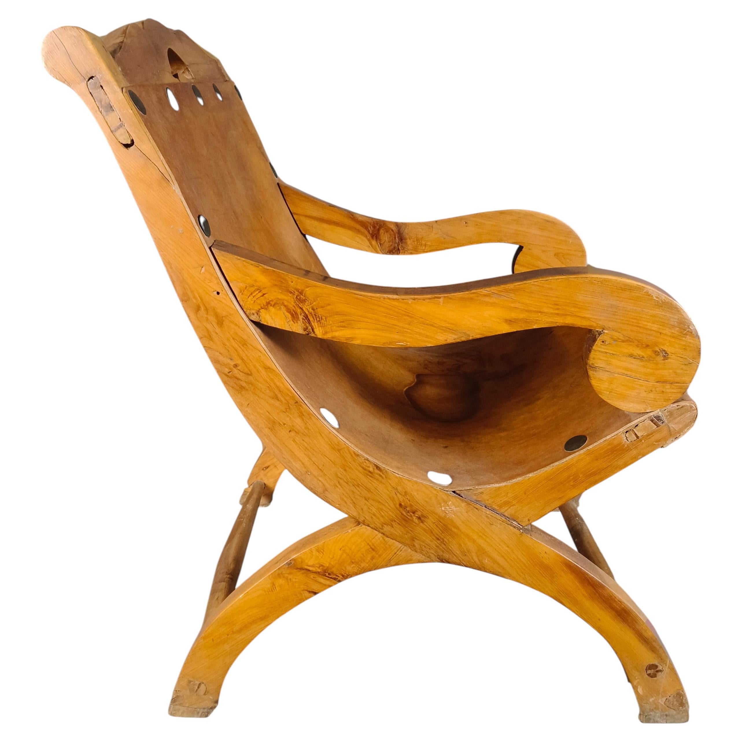 William Spratling 1940er Taxco Sabino Holz- und Lederstuhl Miguelito Butaque aus Holz und Leder