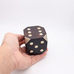 WILLIAM SPRATLING 1950 Caja de escritorio Juego de dados en madera tallada y plata niquelada