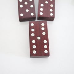 WILLIAM SPRATLING 1960 Dominoes Box Set In Carved Wood & .925 Sterling Silver