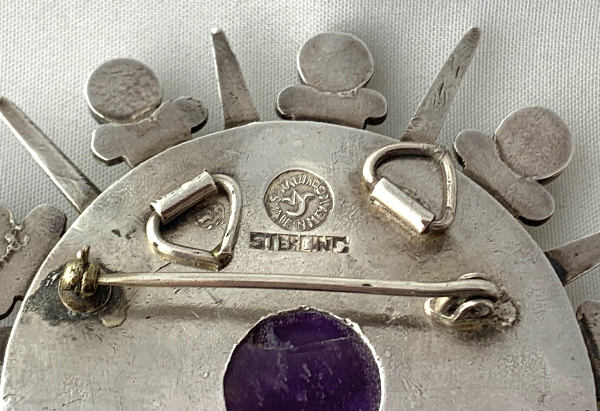 William Spratling Broche Colgante de Plata Mexicana Amatista en Bueno Estado en Point Richmond, CA