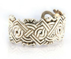 William Spratling Aztec Motif Cuff Bracelet Signed C. 1940s, Sterling 925