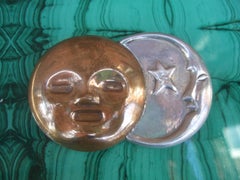 William Spratling Celestial Sun & Crescent Moon Sterling Brooch Circa 1940s