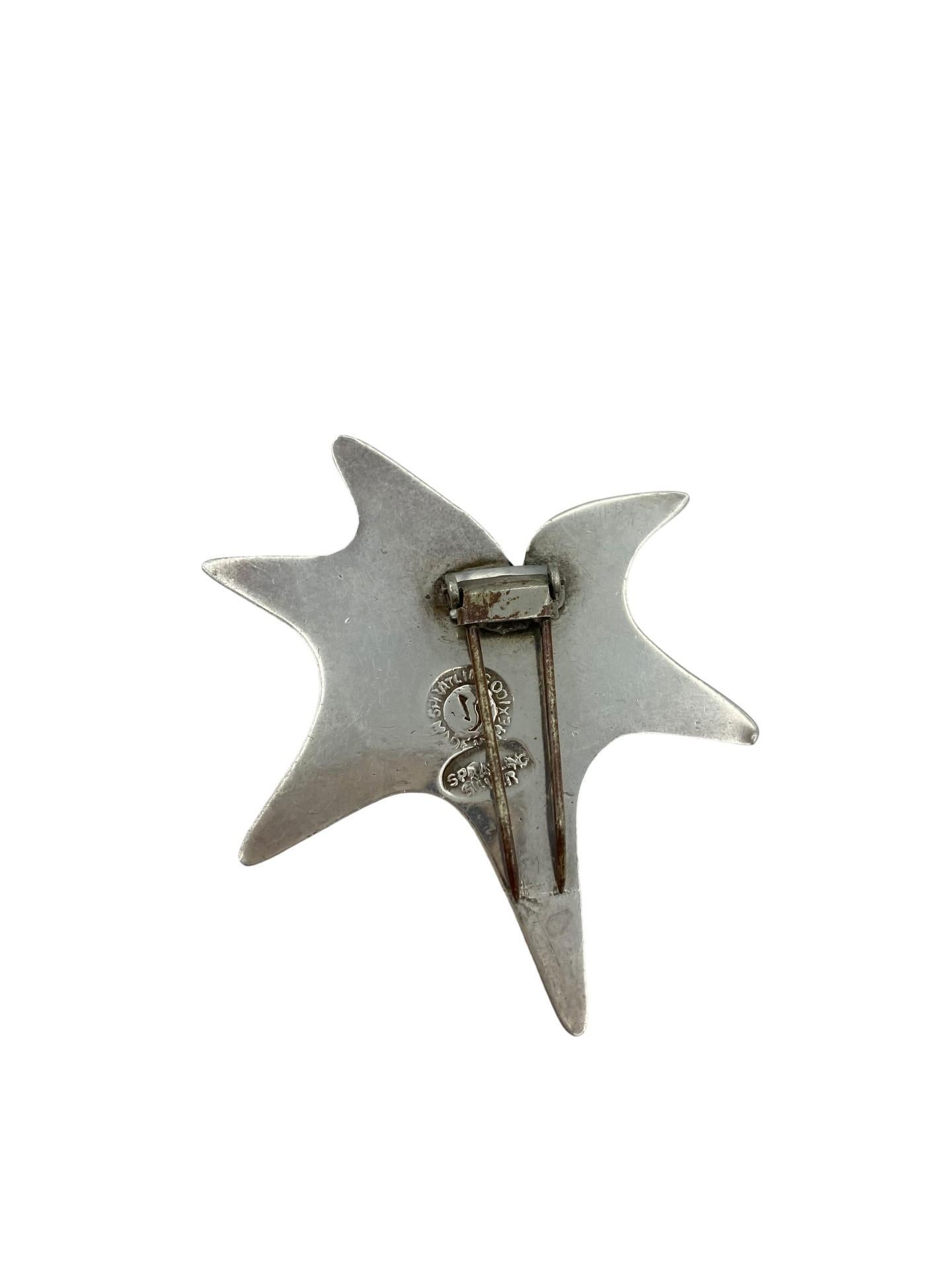 William Spratling Conch Shell Earrings Pin Brooch Set 980 Silver Vintage Taxco In Good Condition For Sale In North Attleboro, MA