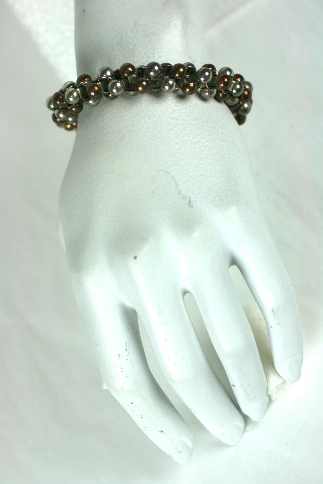 William Spratling Copper and Sterling Link Bracelet In Excellent Condition In New York, NY