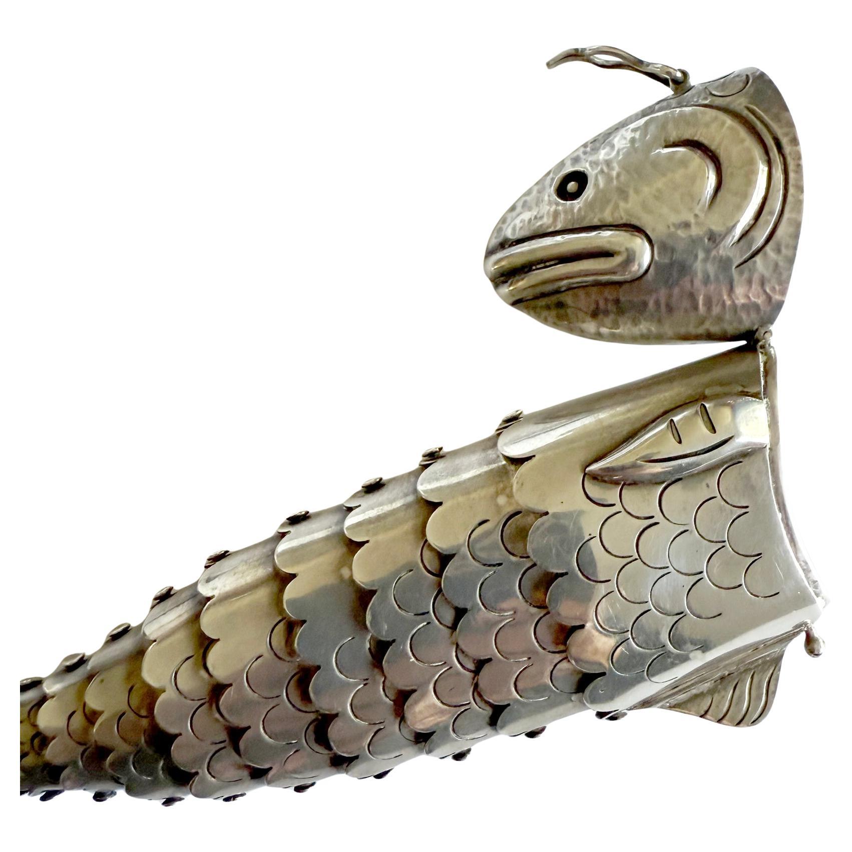 William Spratling Mexican Modernist Articulating Fish Spice Stash Box 4