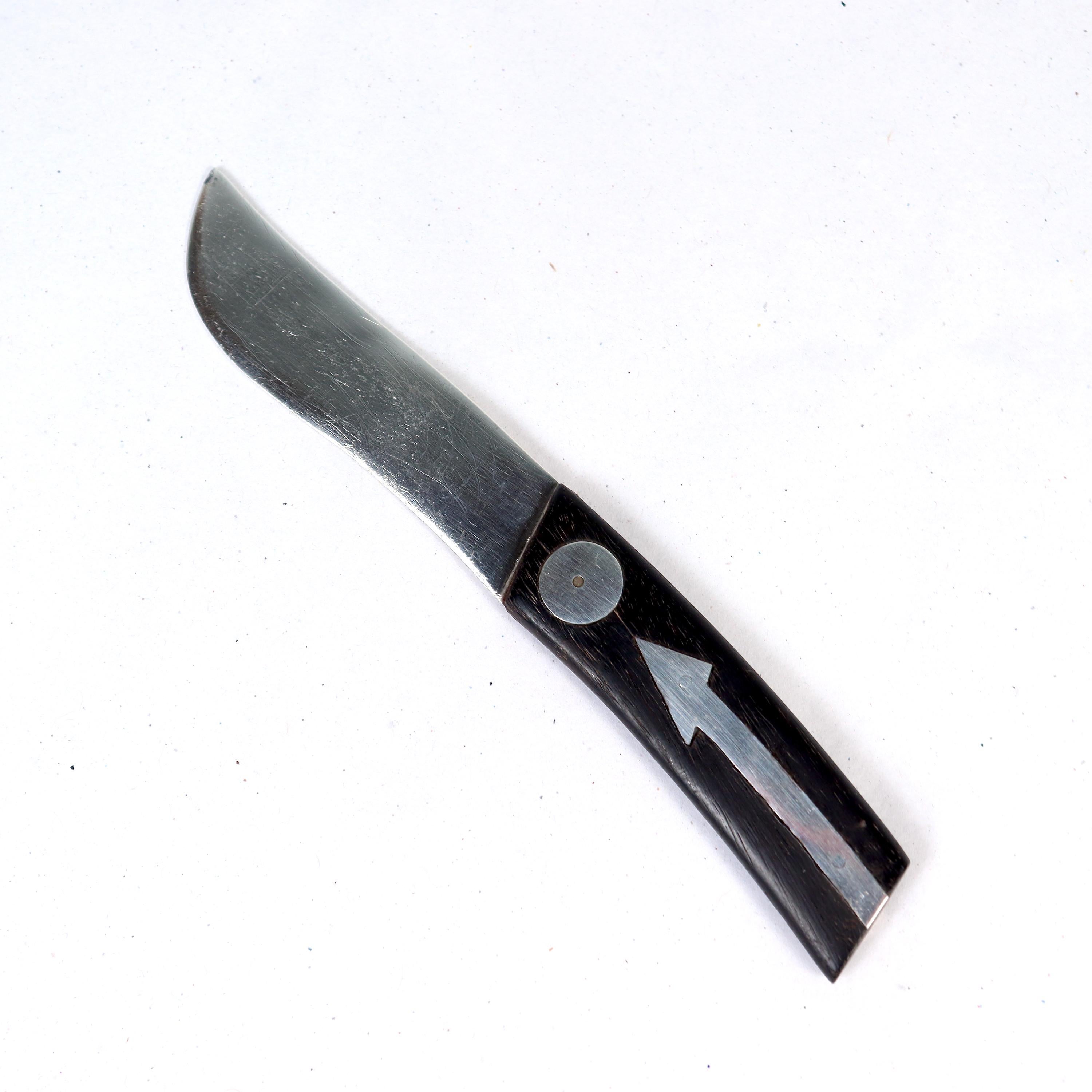 William Spratling Mexican Sterling Silver Ebony Handled Bar or Cheese Knife 4