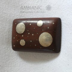 William Spratling Modernist Belt Buckle Sterling Silver in Mahogany Mexico 1960s