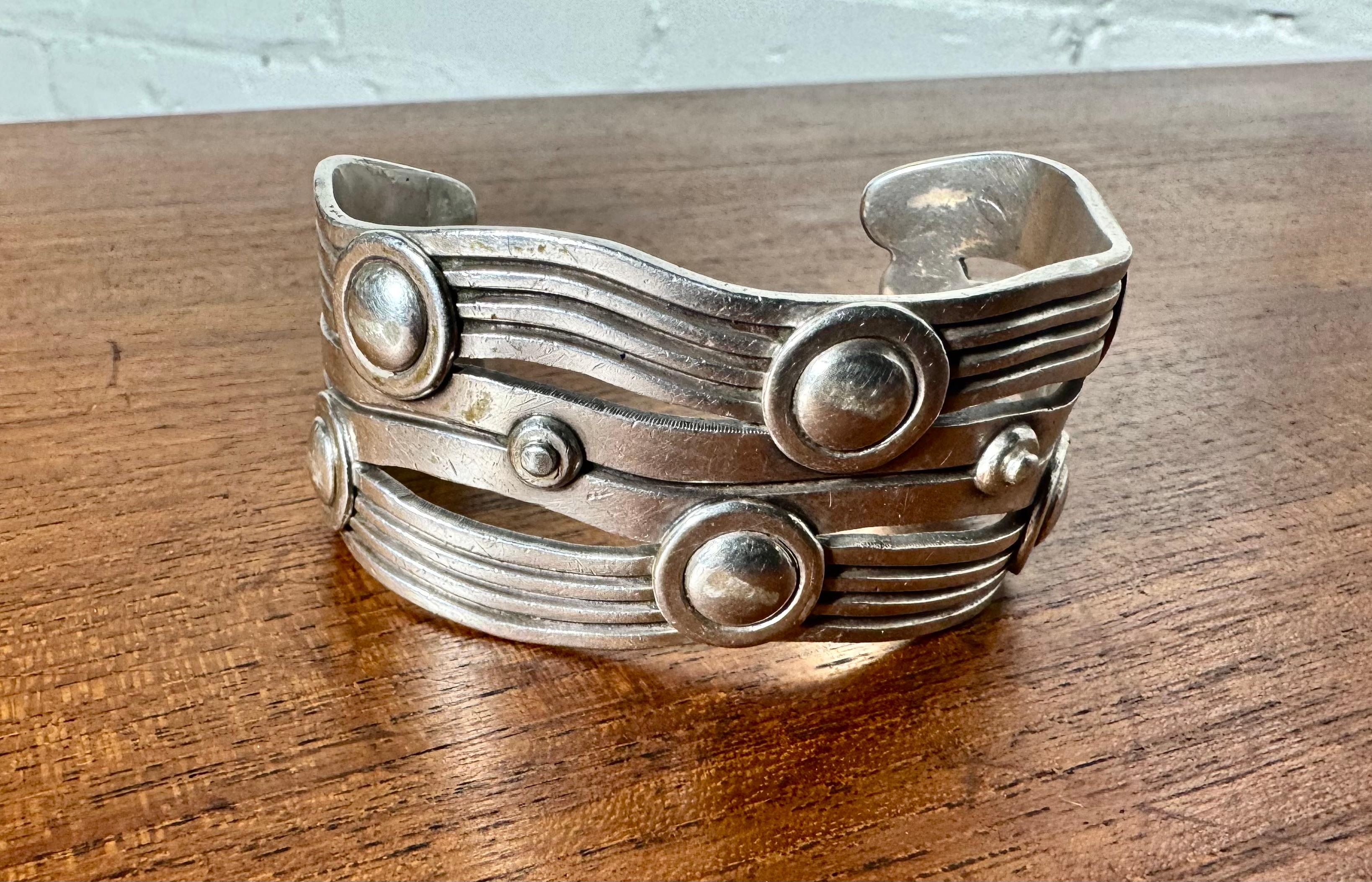 Moderno William Spratling River of Life, bracciale in argento messicano. peso 96g in vendita