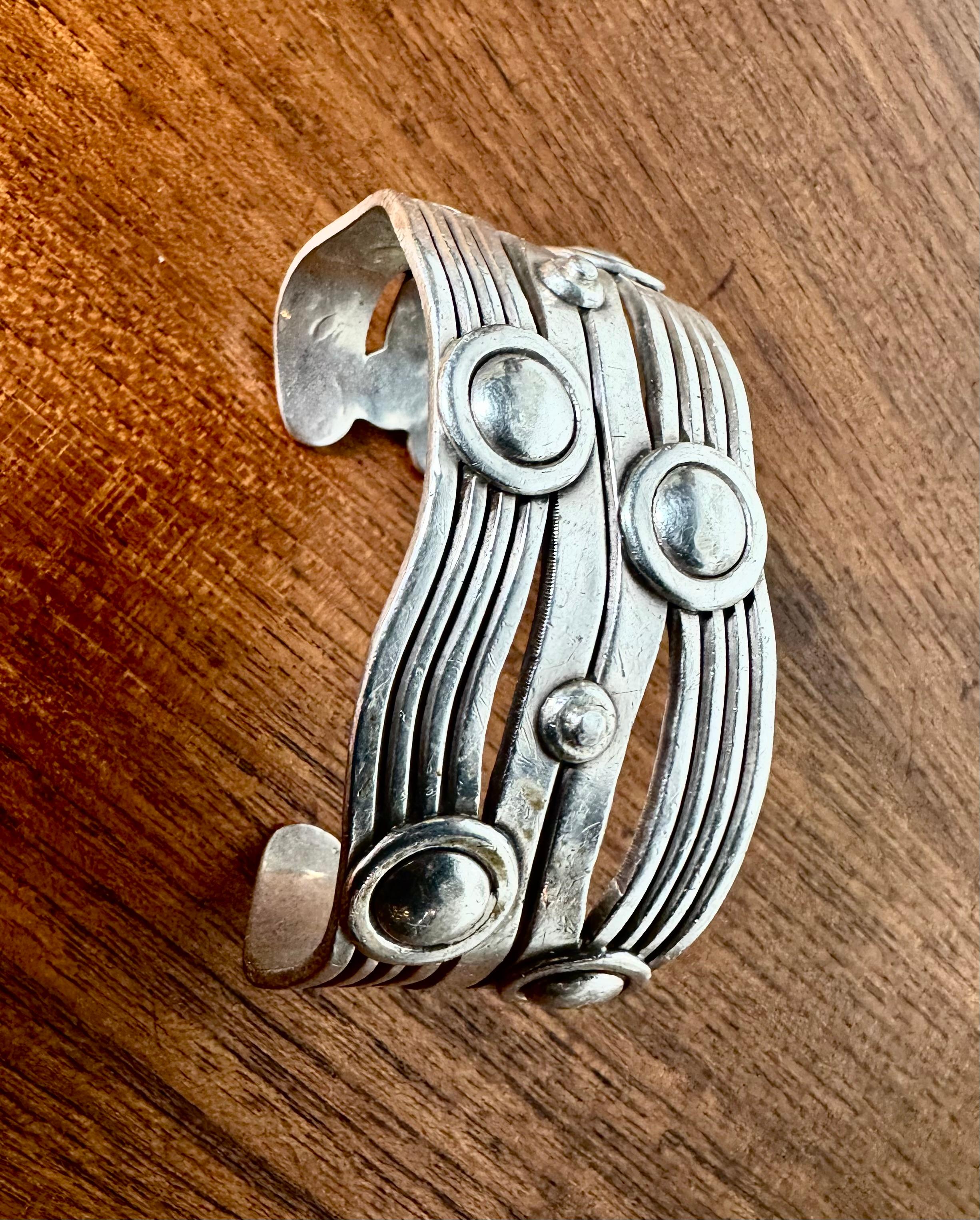 Metà XX secolo William Spratling River of Life, bracciale in argento messicano. peso 96g in vendita