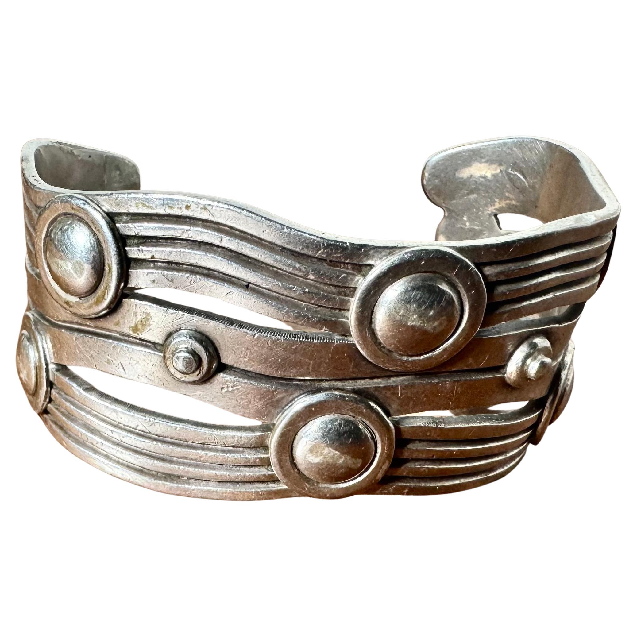 William Spratling River of Life Mexican Silver Cuff. weight 96g