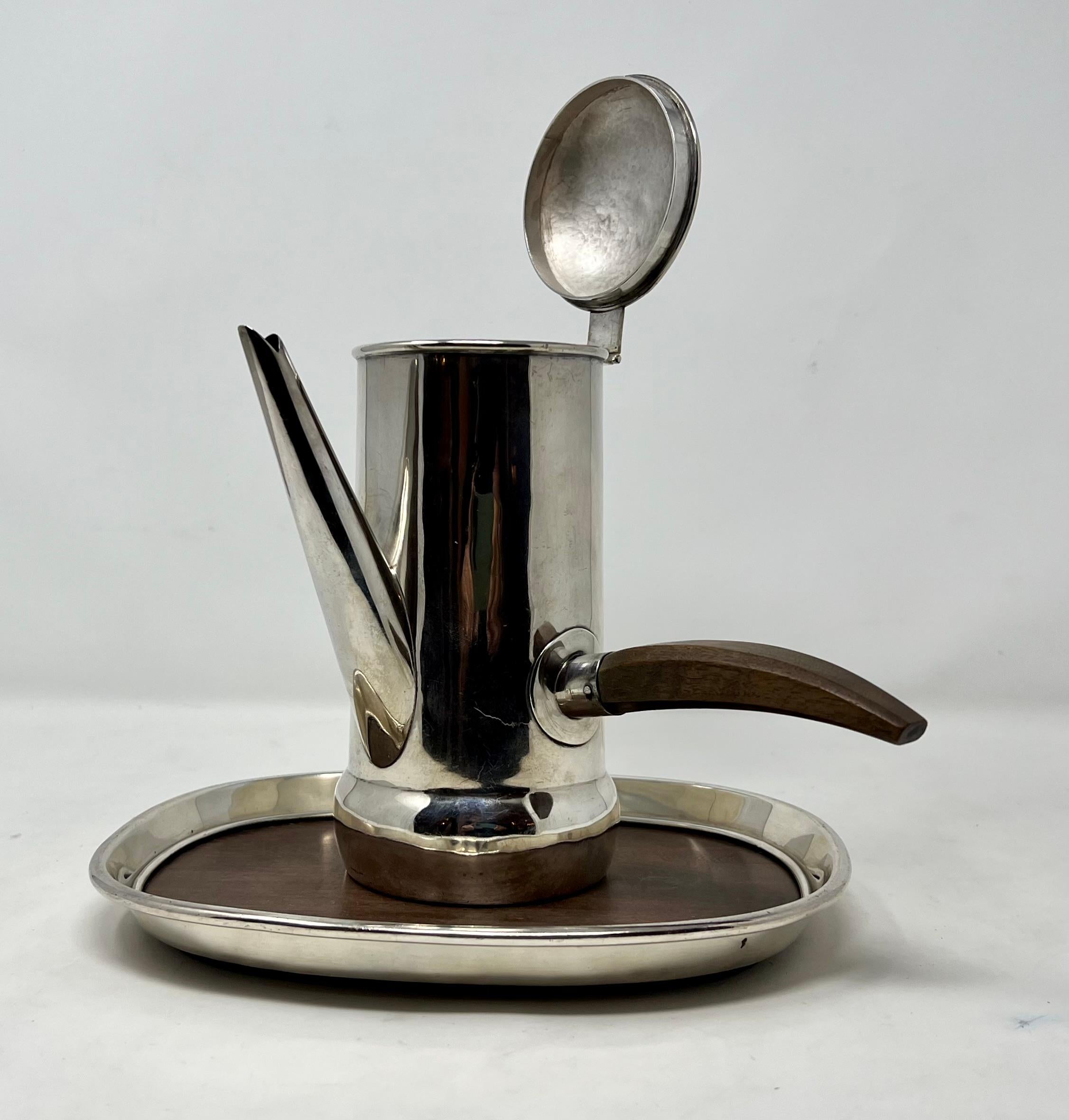 William Spratling Silver Coffee / Chocolate Pot and Serving Tray 2