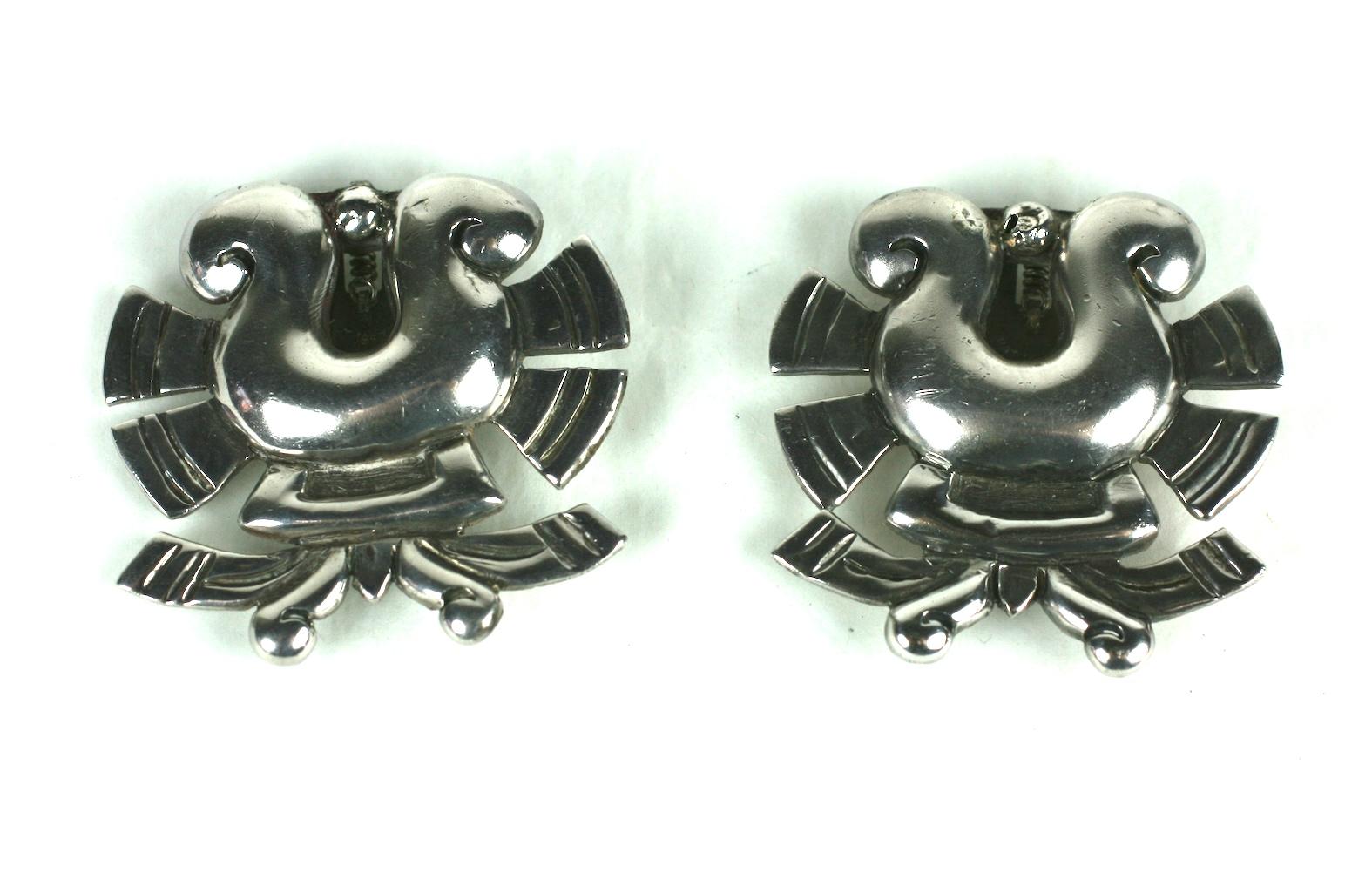 William Spratling Sterling Dress Clips In Excellent Condition In New York, NY