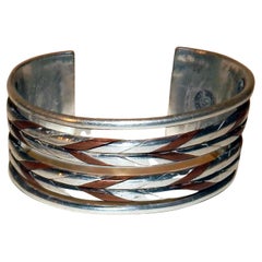 William Spratling Taxco Mexican Silver and Copper Cuff Bracelet, Modernist