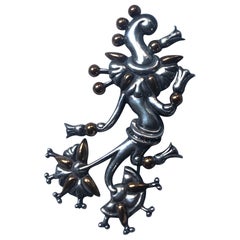 William Spratling "Árbol de la vida" Broche de plata y cobre