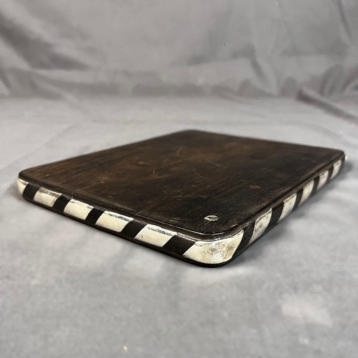 Mexicain Planche à fromage William Spratling Wood en argent sterling avec couteau et cuillère à sauce en vente