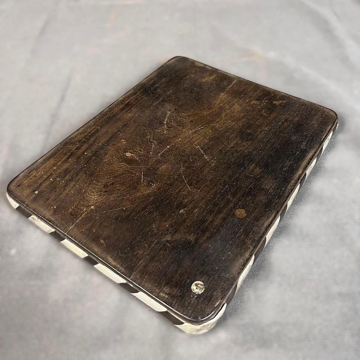 Planche à fromage William Spratling Wood en argent sterling avec couteau et cuillère à sauce Bon état - En vente à Mexico City, MX