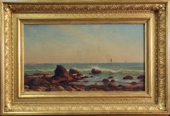 Antique William Stanley Haseltine, Narragansett Bay, Newport, RI, Oil on Canvas, 1865