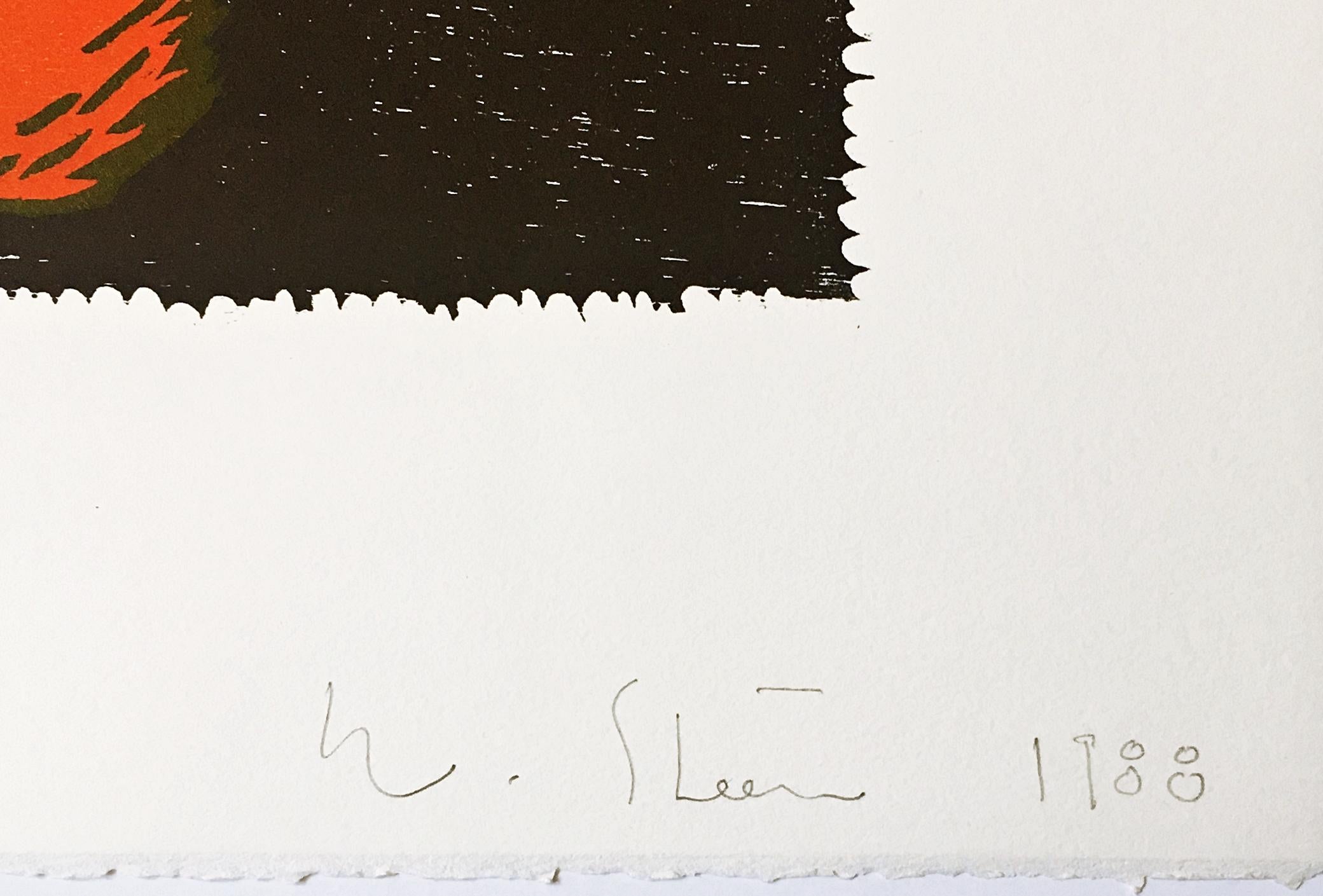 Lithographie ohne Titel, aus dem Portfolio Art Against AIDS, signiert/numberiert 38/50  – Print von William Steen