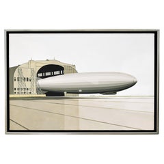 William Steiger Painting "Dirigible, Hangar, Launch" 2001 'Signed & Dated'