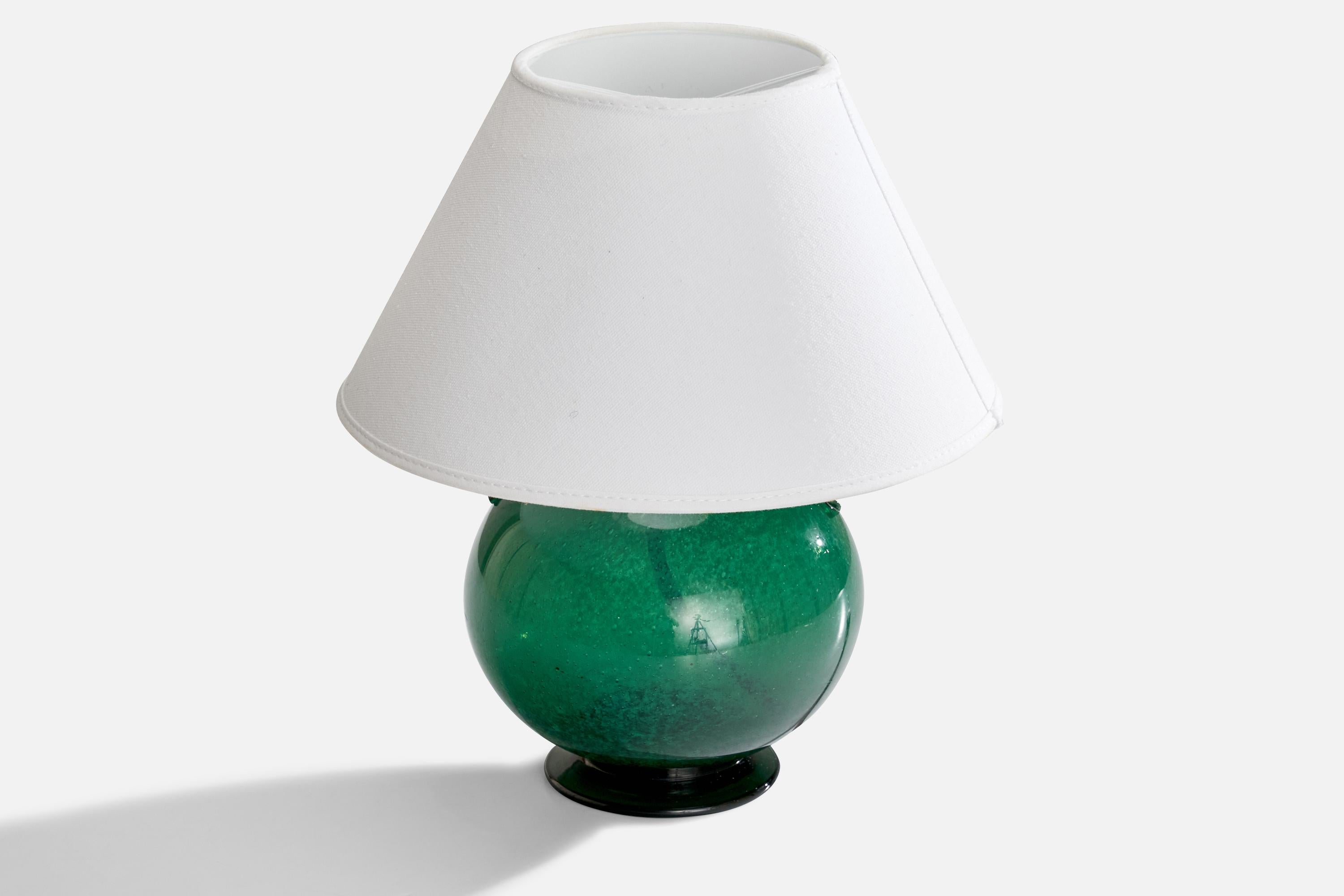 Scandinavian Modern WIlliam Stenberg, Table Lamp, Glass, Sweden, 1940s For Sale