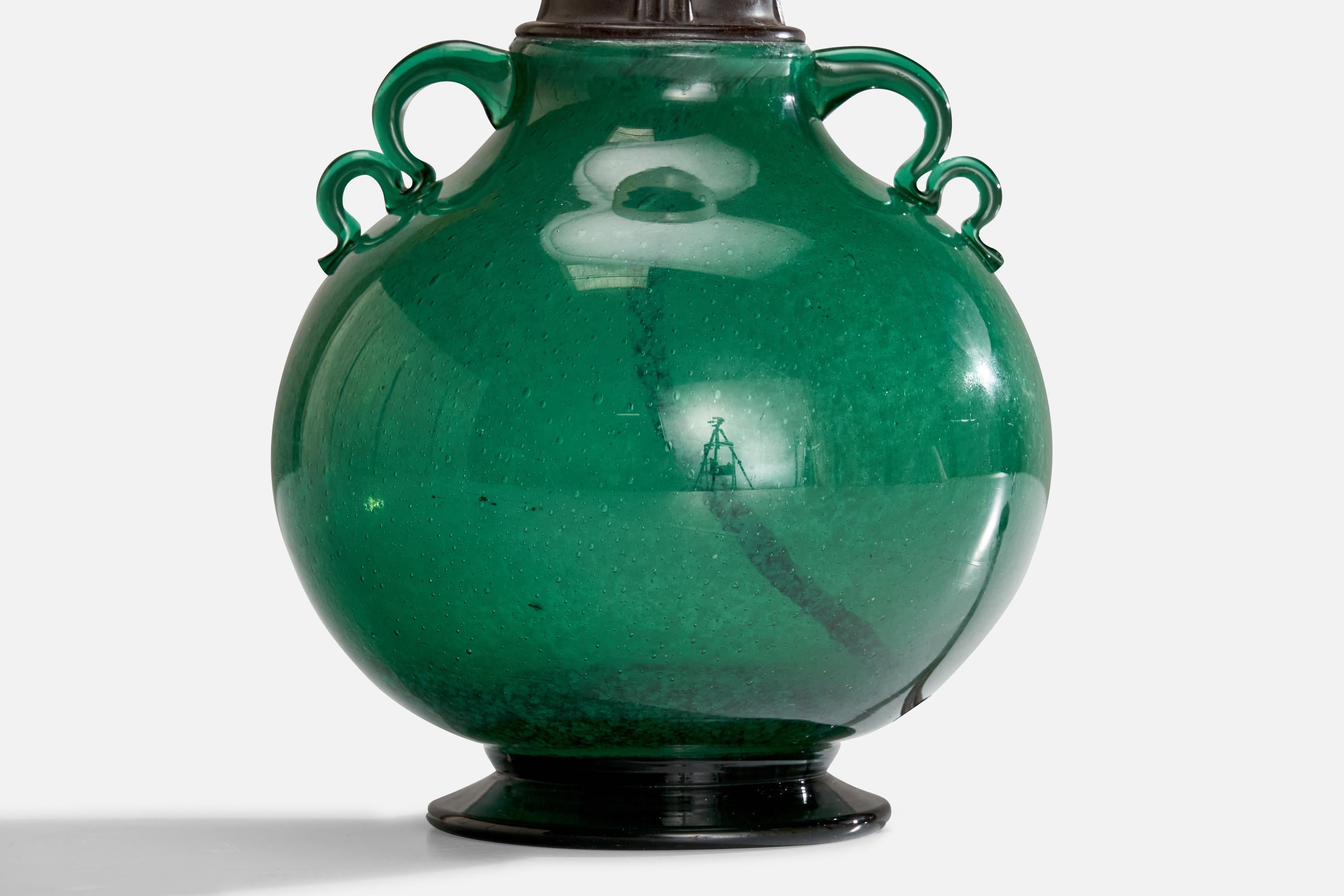 WIlliam Stenberg, Table Lamp, Glass, Sweden, 1940s In Good Condition For Sale In High Point, NC