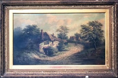 English Landscape Oil Painting by William R. Stone Jr. "A Lane in Kent"