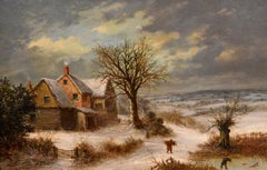 Oil Painting by William Stone "A Crossroads Near Leominster"