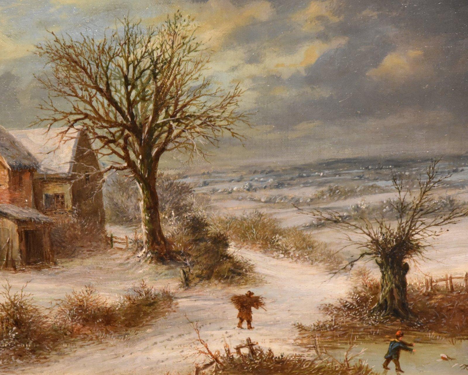 Peinture à l'huile de William Stone « A Crossroads Near Leominster » en vente 2